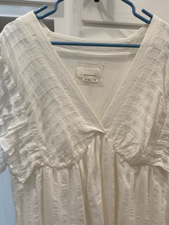 Worn once! Anthropologie V-Neck Ruffle Tiered Babydoll Midi Dress - Picture 4 of 6